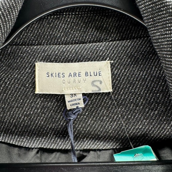 NWT SKIES ARE BLUE Open Front Blazer Dark Gray Black 3X Plus Size - Picture 3 of 5